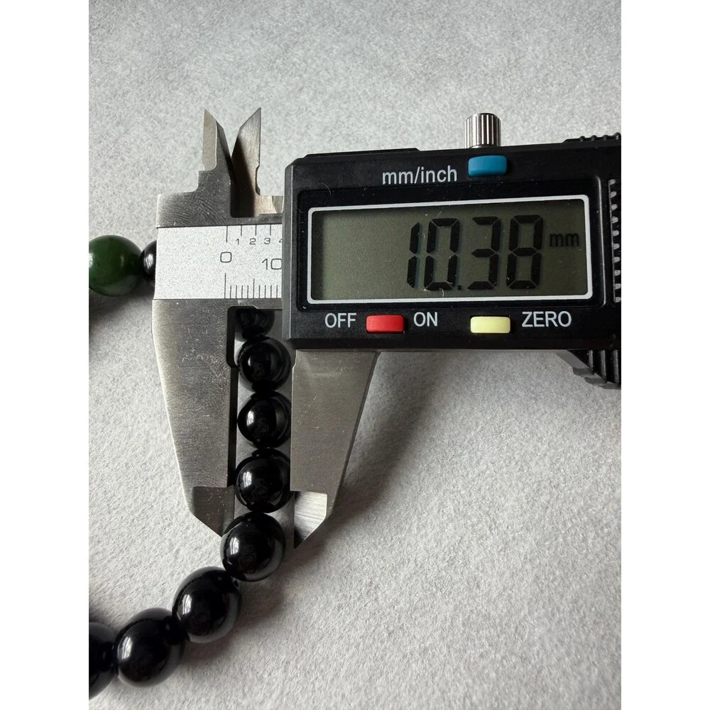 Black Obsidian Bracelet W Natural Jade Bead Protection Bracelet Grounding Stone